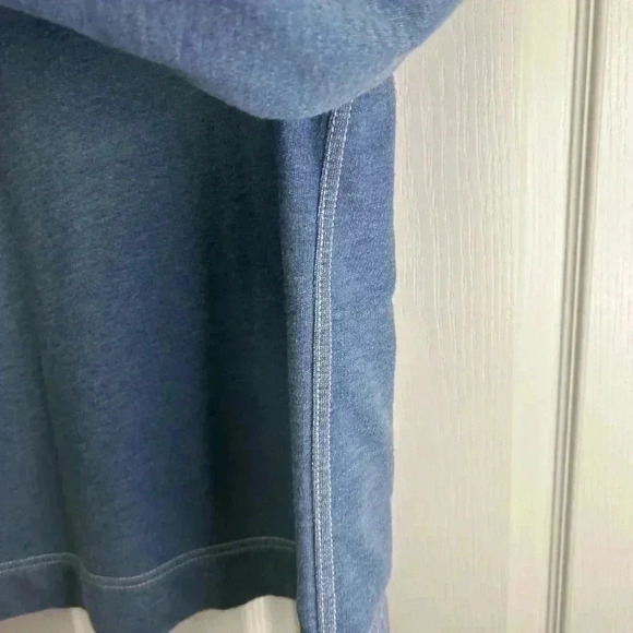 🩵Lauren Ralph Lauren Blue Hooded Sweatshirt w/Front Pockets & White Stitching🩵 - Picture 8 of 14